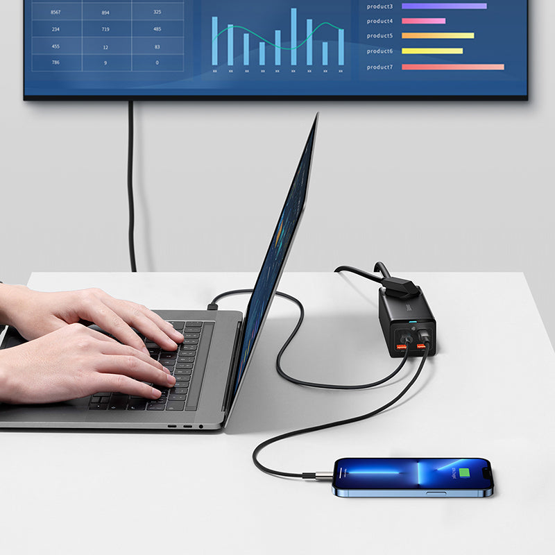 Baseus GaN3 Pro Multiprise de Bureau AC + 2USB + 2USB-C 100W – PSZM000401