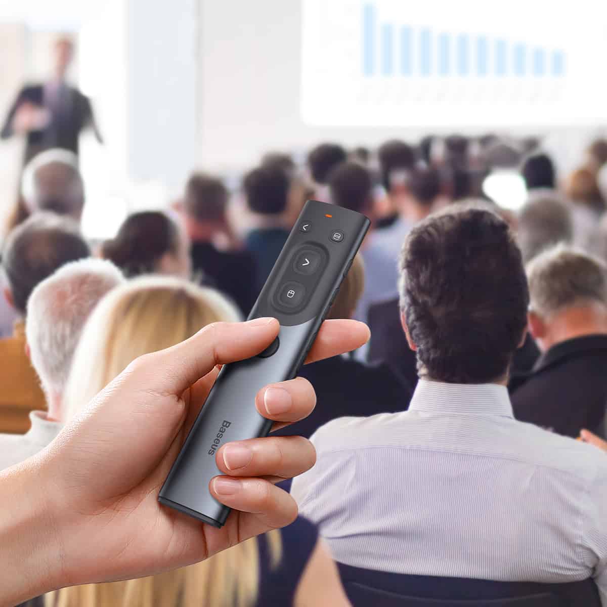Pointeuse de Présentation multimédia BASEUS avec commande vocal sans fil version de chargement à lumière rouge – WKCD020013