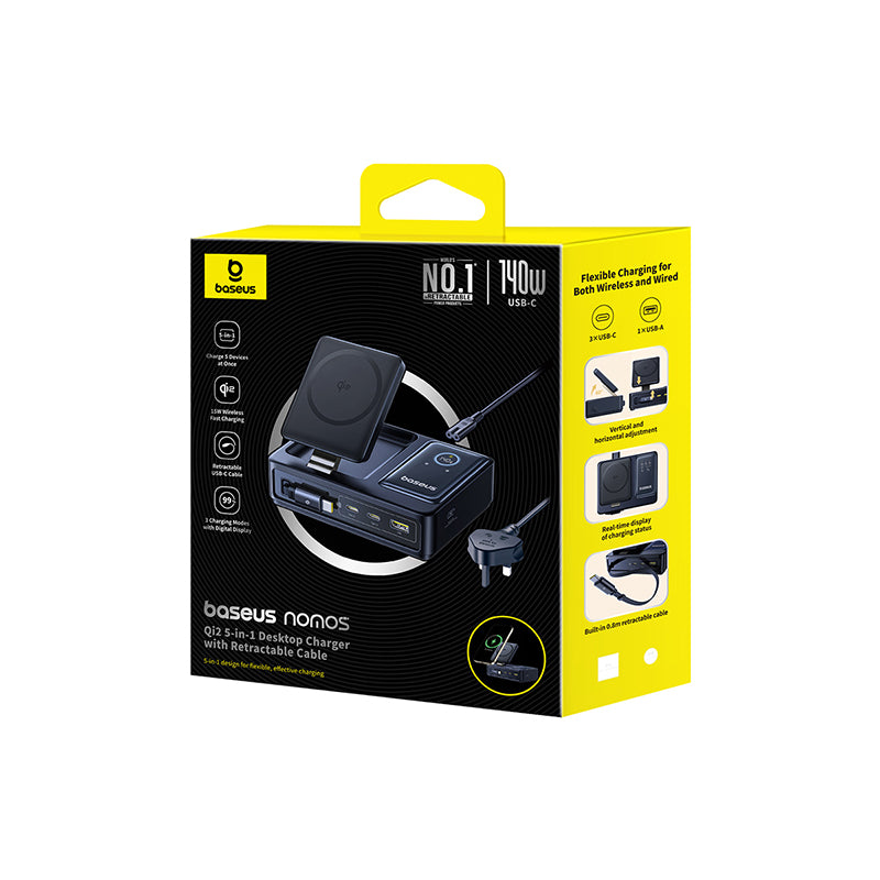 Station de charge 5‑en‑1 avec 3C+U 140W UK (P10178800123‑00)