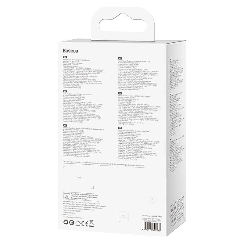 Baseus GaN3 Pro Multiprise de Bureau AC + 2USB + 2USB-C 100W – PSZM000401