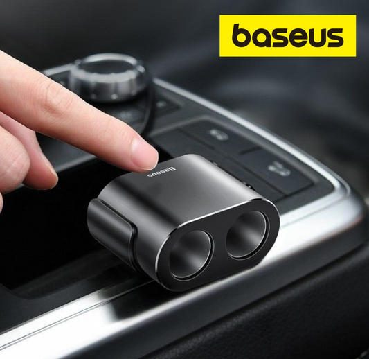 Baseus Car Charger Répartiteur 2x prise allume-cigare 80W 2x USB-A 3.1A – argent-CRDYQ-01