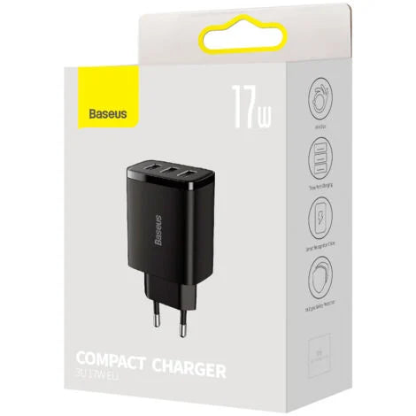 Baseus Chargeur 3x USB 17W Noir-CCXJ020101