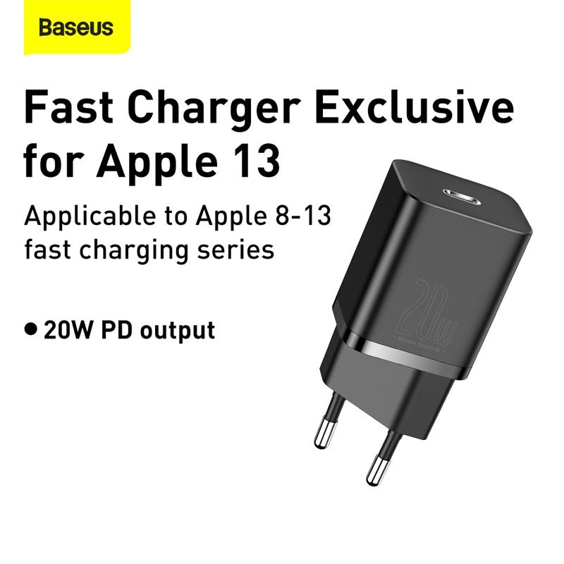 Baseus Chargeur 1C 20W  Noir (CCSUP-B01)