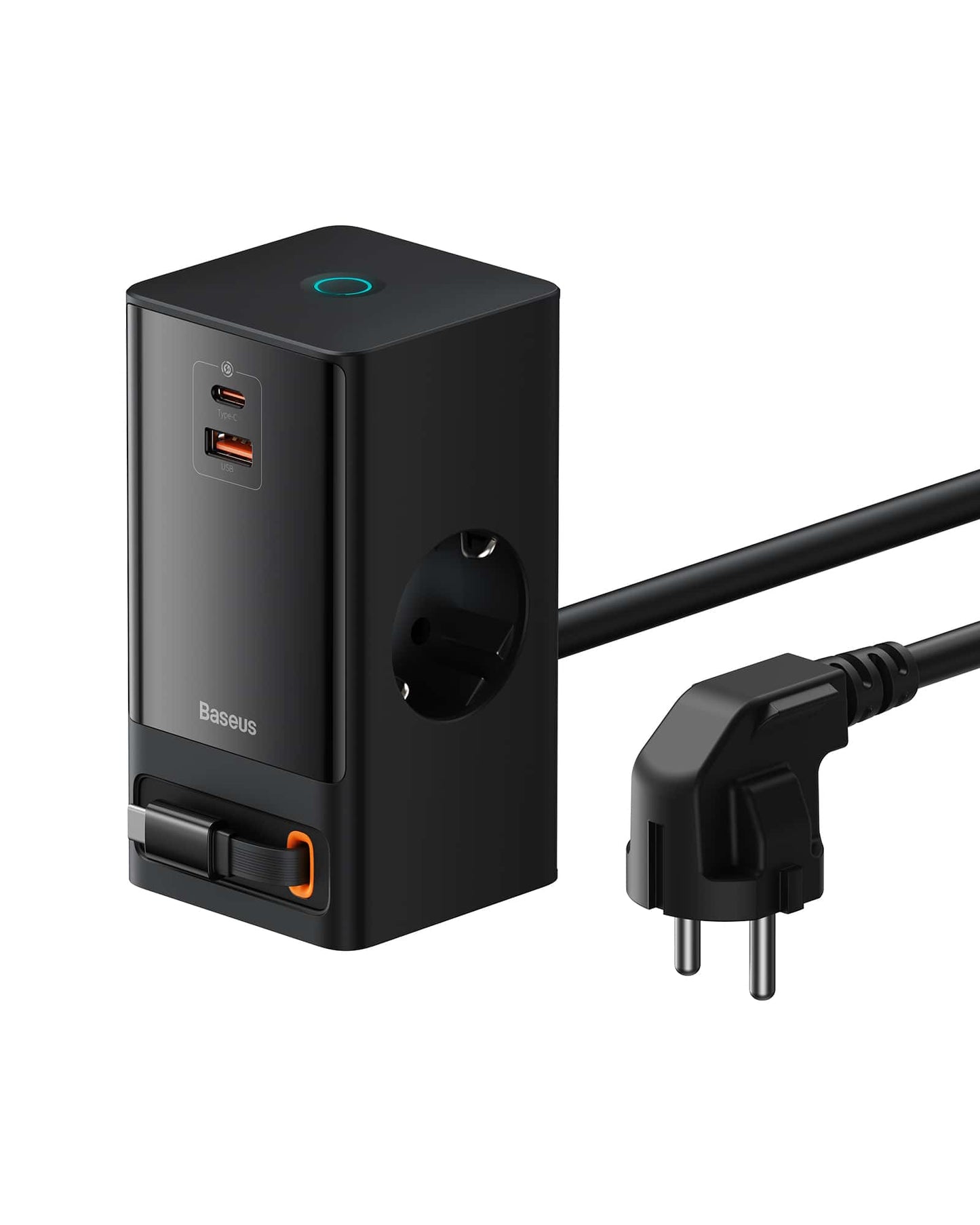 Chargeur Baseus  2AC+1U+1C+Retractable-C 65W with 1.5m EU Black-pslr000301