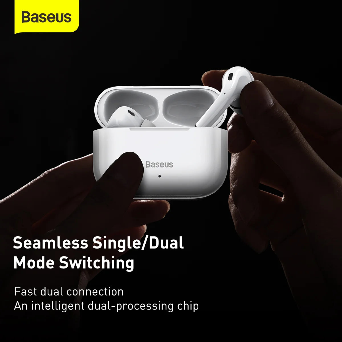 BASEUS Écouteurs sans fil W3 White Réduction de bruit pour écouteurs - NGW3-02
