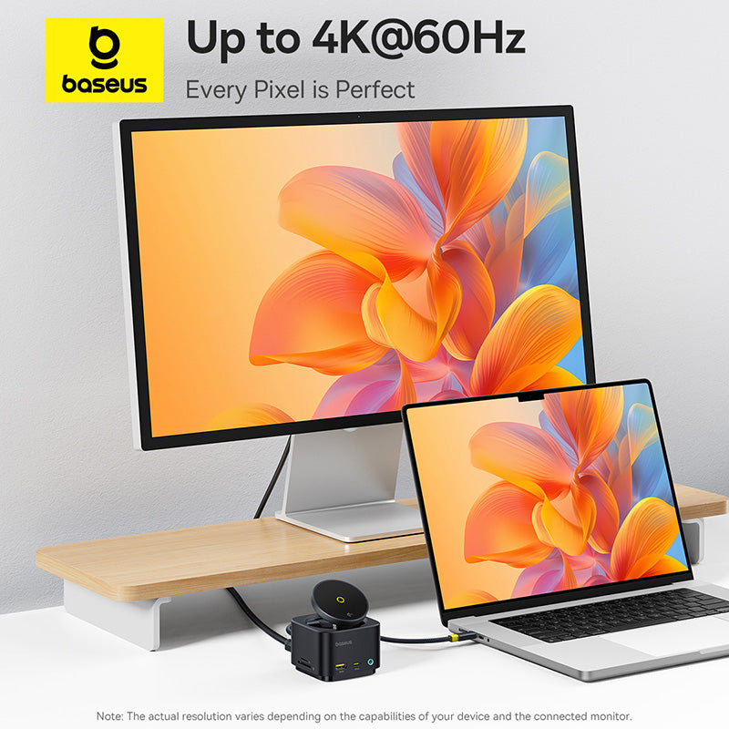 Baseus MagPro Series II 7-in-1 USB-C Hub with 15W Qi2 Wireless Charger, 4K@60Hz HDMI, 100W PD, 10Gbps Ports, SD Card Reader - b00072900121-00