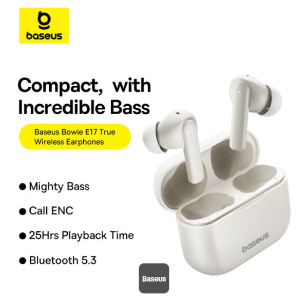 Baseus Bowie E17 – Écouteurs Bluetooth Sans Fil avec Double Micro ENC & Punchy Bass (A00072200223-Z1)