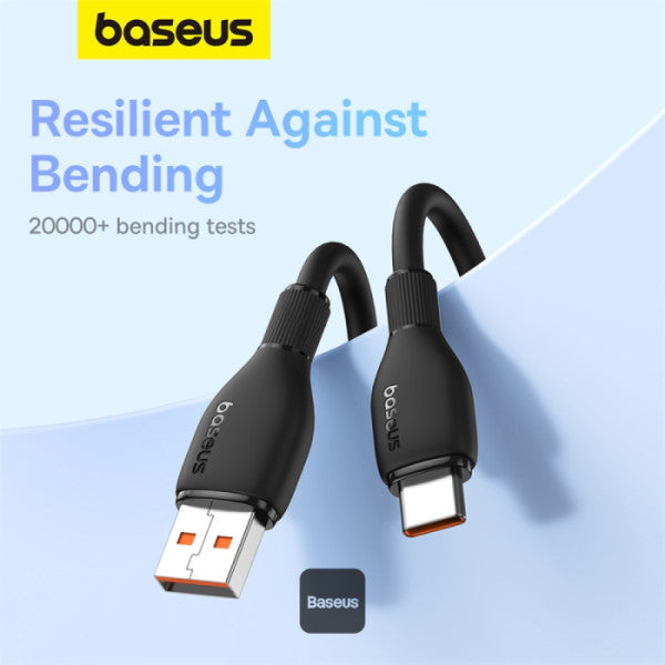 Baseus Pudding Series Câble de Charge Rapide USB-A vers Type-C 100W 6A 1,2M – Noir -P10355703111-B1