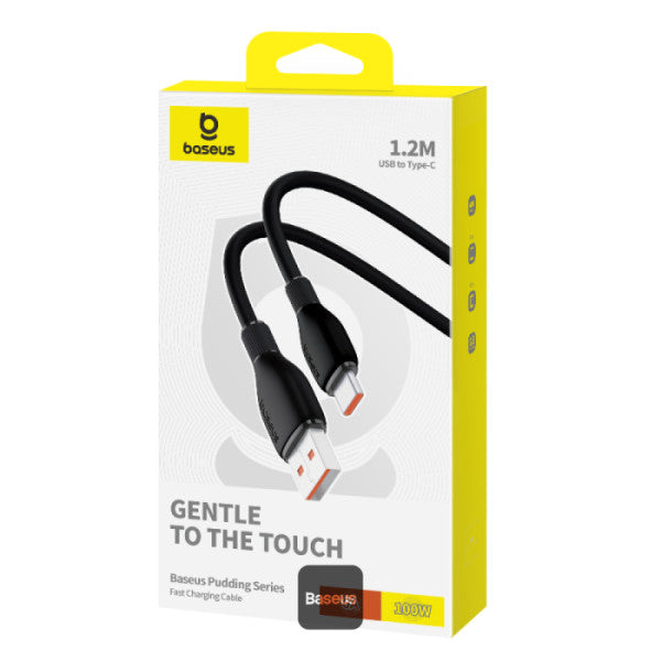 Baseus Pudding Series Câble de Charge Rapide USB-A vers Type-C 100W 6A 1,2M – Noir -P10355703111-B1