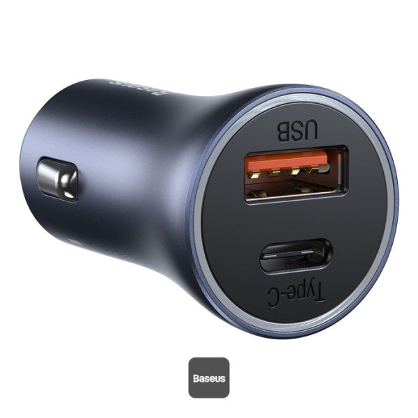 Baseus Golden Contactor Pro Double chargeur rapide chargeur de voiture USB-A + Type-C 40 W - TZCCJD-B0G