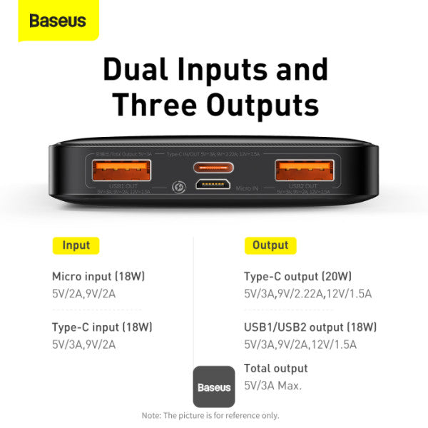 BASEUS Power Bank 20W 10000mAh -noir- PPBD050301