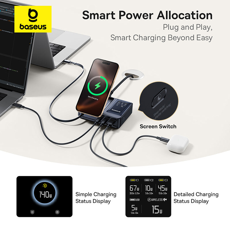 Station de charge 5‑en‑1 avec 3C+U 140W UK (P10178800123‑00)