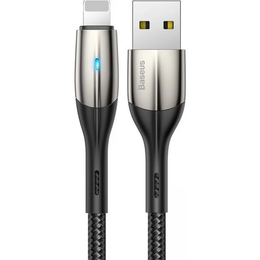 Baseus CALSP-B01 Câble USB Horizontal vers Lightning 1M (Noir) avec lampe indicatrice pour iPhone