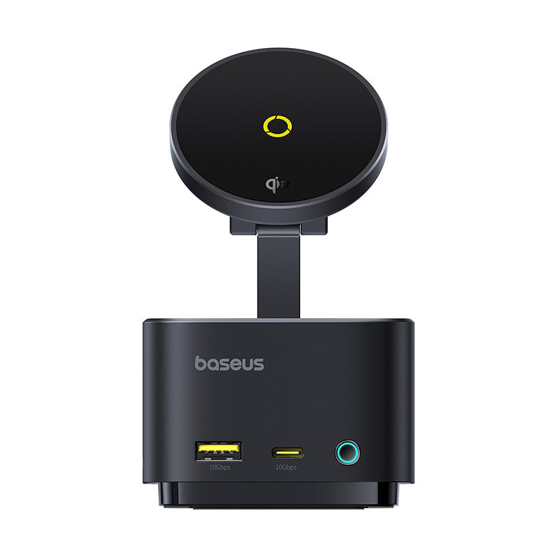 Baseus MagPro Series II 7-in-1 USB-C Hub with 15W Qi2 Wireless Charger, 4K@60Hz HDMI, 100W PD, 10Gbps Ports, SD Card Reader - b00072900121-00