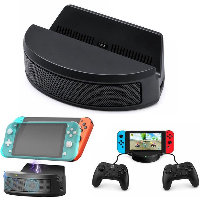 Station Haut-Parleur avec Charge pour Nintendo Switch & Switch Lite Équipé de 2 ports USB pour connecter facilement vos accessoires (manettes, clavier,souris ex.).