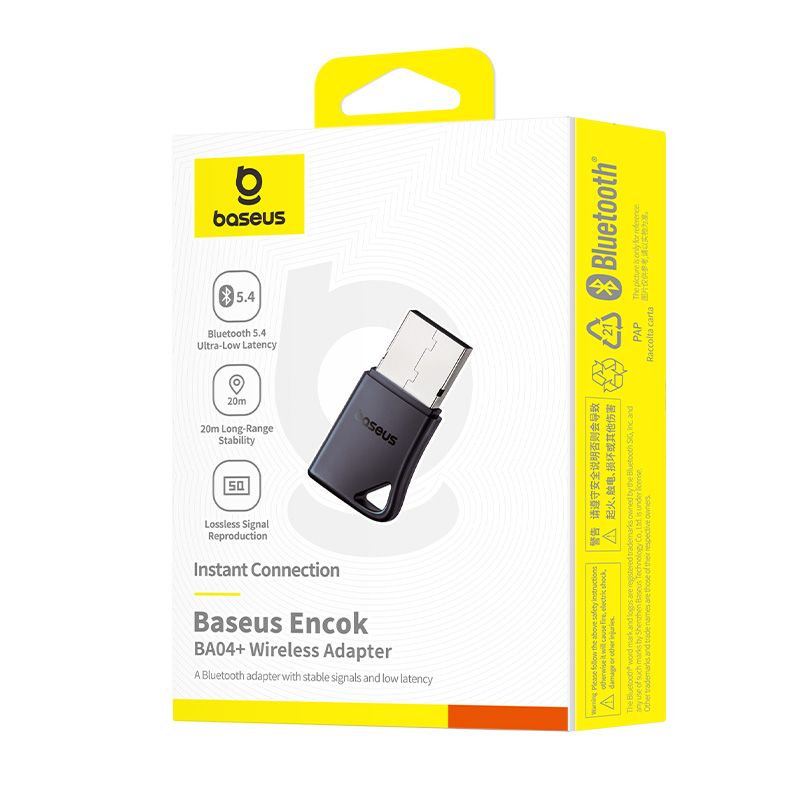 Baseus Adaptateur Bluetooth Sans Fil BA04+ Noir - A10082600121-00