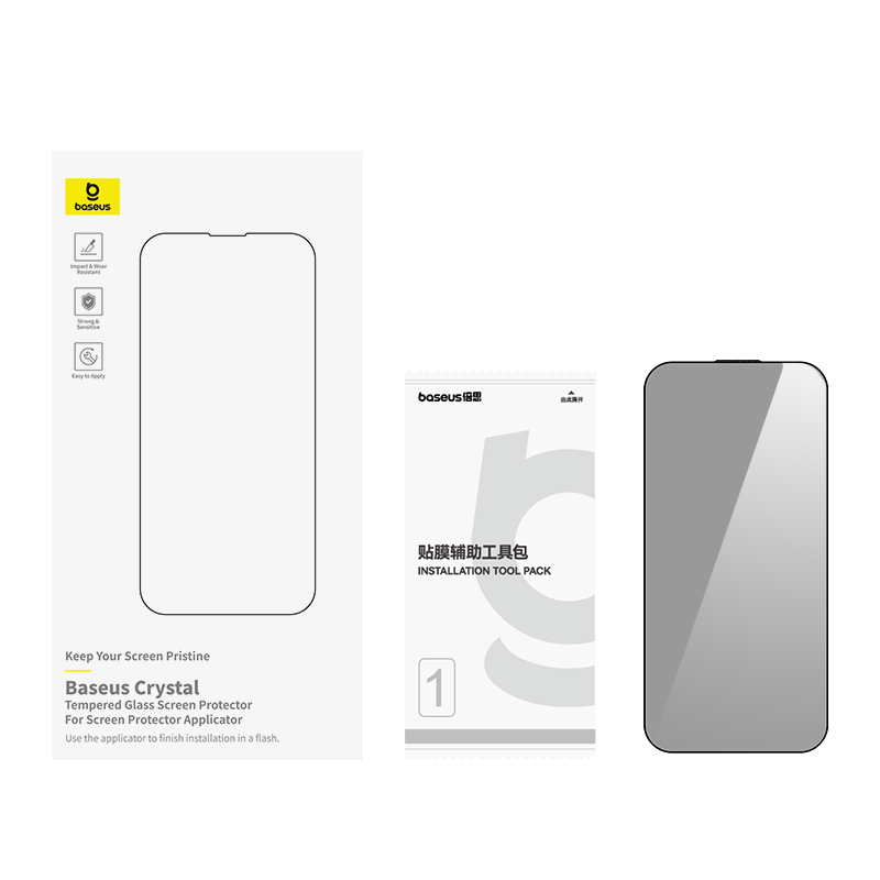 Baseus iPhone 16 Pro Max Crystal Verre Trempé Confidentialité – P6001206M203-02