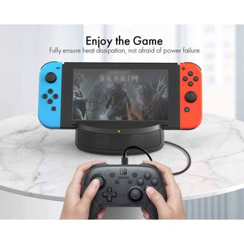 Station Haut-Parleur avec Charge pour Nintendo Switch & Switch Lite Équipé de 2 ports USB pour connecter facilement vos accessoires (manettes, clavier,souris ex.).