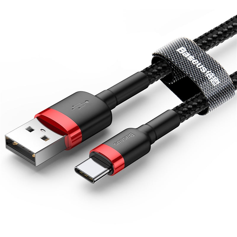 Cable Baseus  USB-C 3A / 0.5 m-red and black-CATKLF-A91