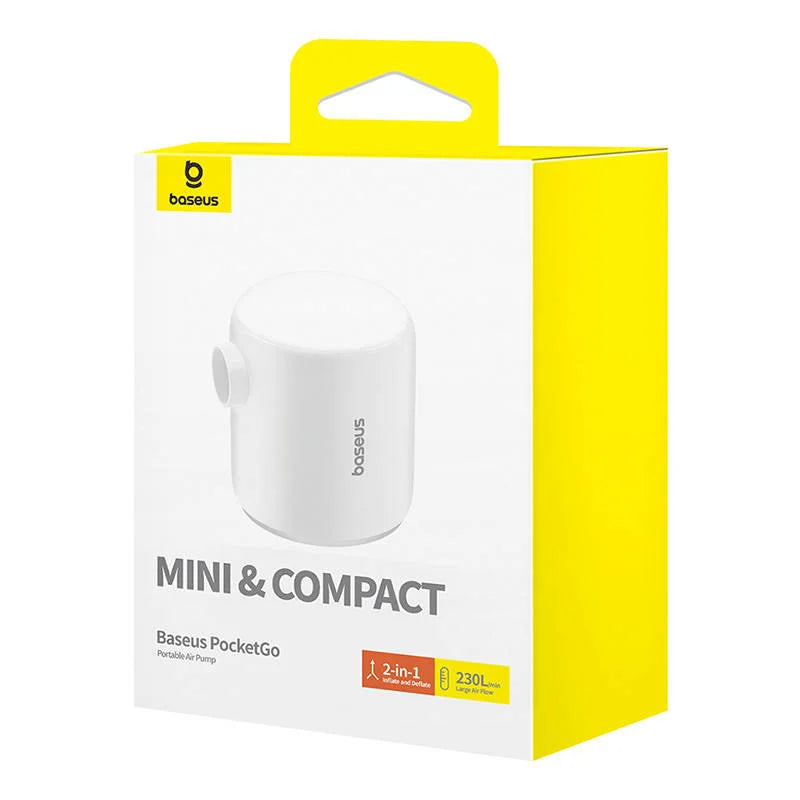 Pompe à air portable Baseus PocketGo – Blanche C11157700221-00