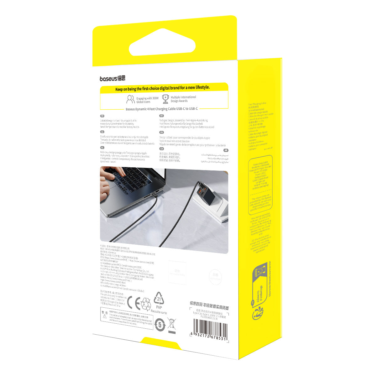 Baseus Dynamic 4 Câble 100W Rapide 1m USB-C vers USB-C – P10381400111-00