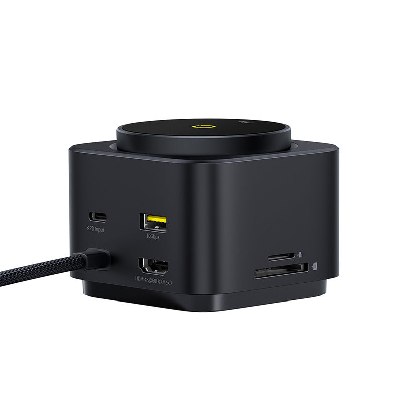 Baseus MagPro Series II 7-in-1 USB-C Hub with 15W Qi2 Wireless Charger, 4K@60Hz HDMI, 100W PD, 10Gbps Ports, SD Card Reader - b00072900121-00