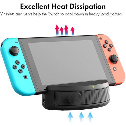 Station Haut-Parleur avec Charge pour Nintendo Switch & Switch Lite Équipé de 2 ports USB pour connecter facilement vos accessoires (manettes, clavier,souris ex.).