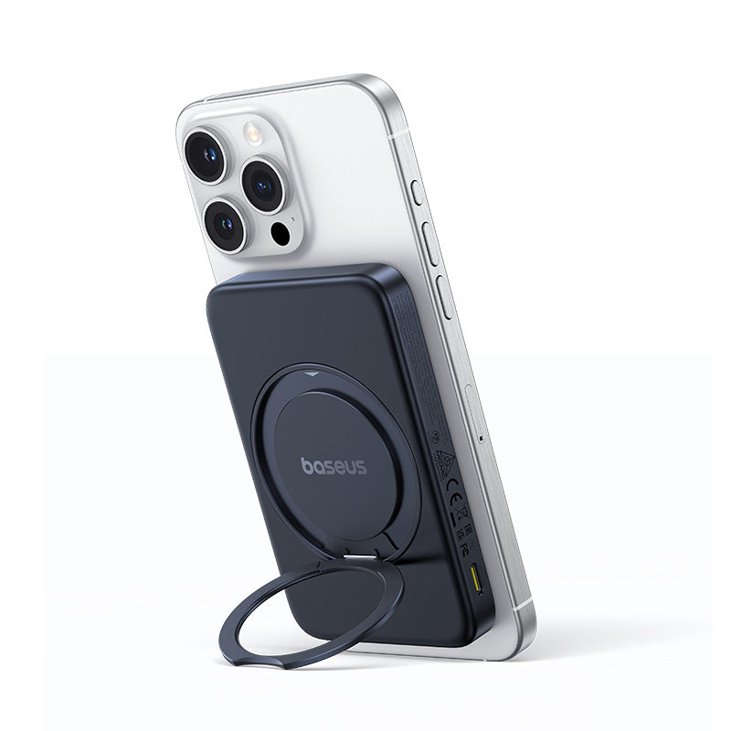 Baseus Power Bank Magnétique ( PicoGo ) Qi2 5000mAh 20W avec Support Rotatif – Noir – (P10076802123-00)