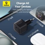 Baseus Chargeur Rapide 20W USB-C – Prise EU (Noir - P10162503113-00)