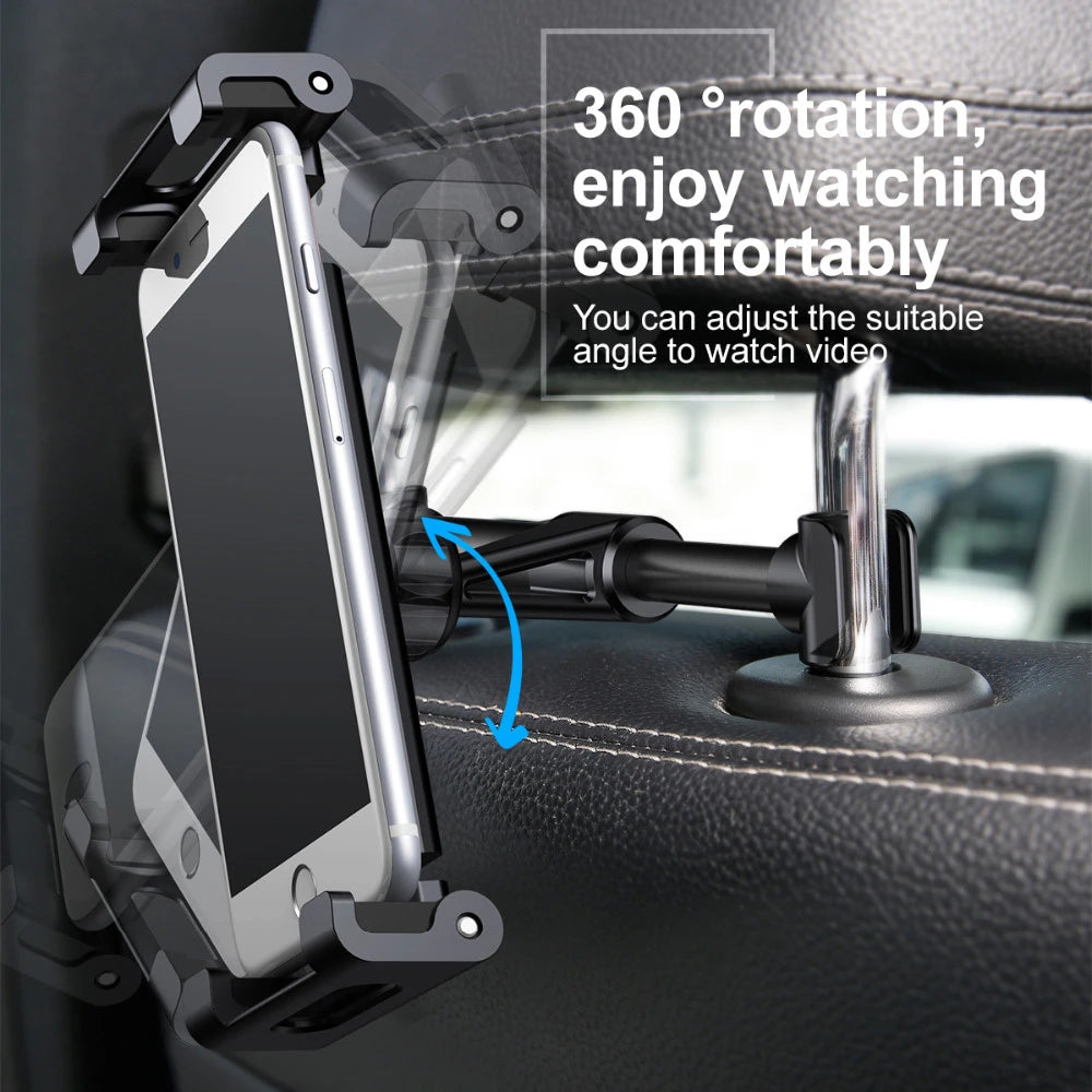 Baseus Support de siège arrière de Voiture ajustable avec rotation à 360° – Noir (SUHZ-01)