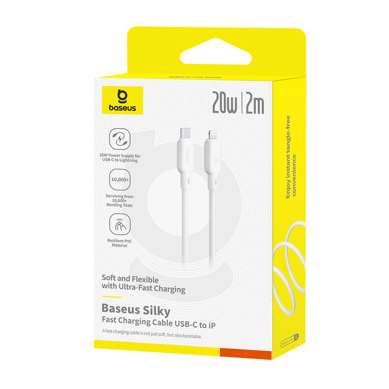 Baseus Silky Series Câble de Charge Rapide 2m USB-C vers Lightning iPhon 20W – P10377700213-01