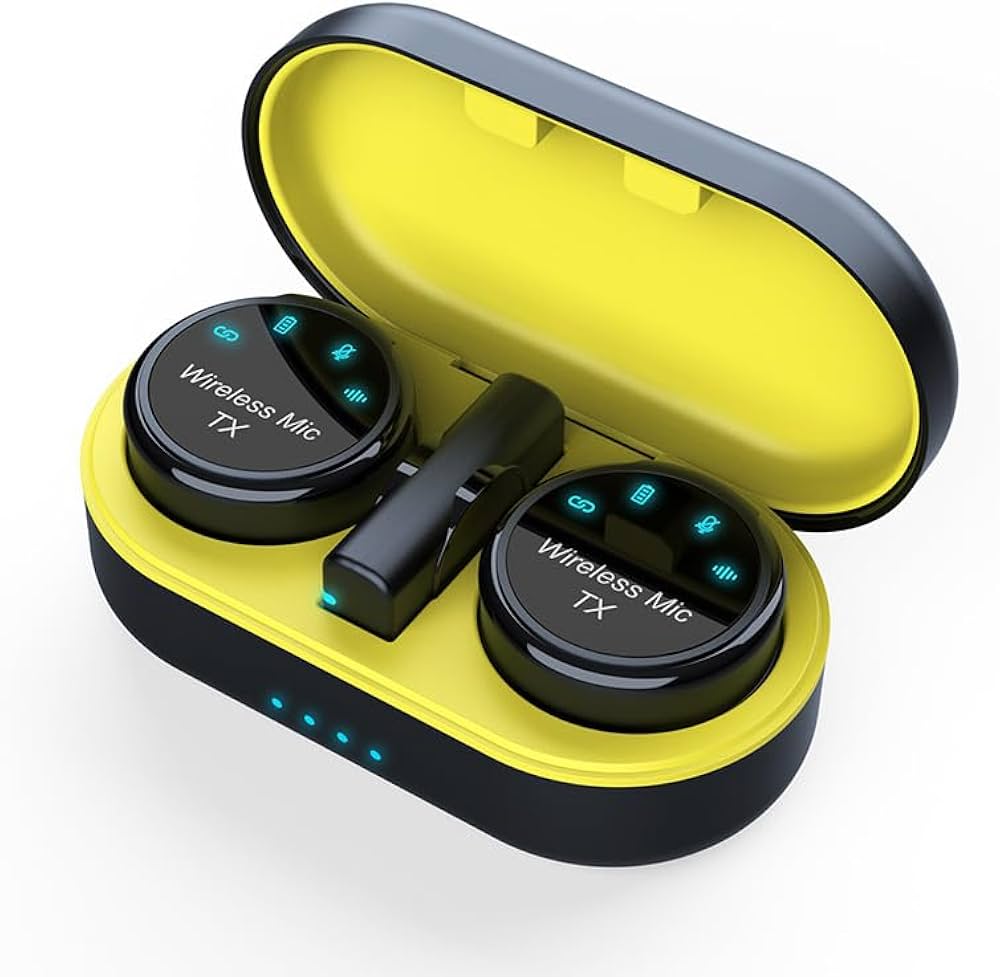 mini microphone magnétique avec écran LED, double microphone 2,4 GHz avec suppression du bruit, portée de transmission de 299,9 m pour appareils iOS et Android, durée de 30