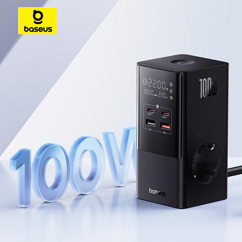 Baseus Chargeur mural / multiprise PowerCombo 100W – Noir (E00023609113-00)