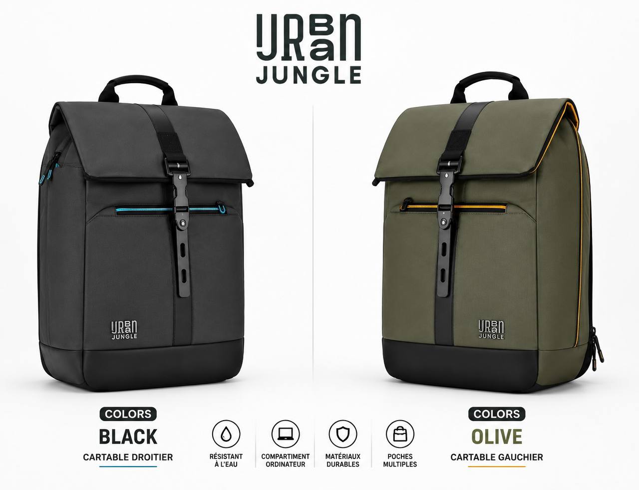 Sac à Dos Premium pour Ordinateur Portable 15,6" et Tablette -Urban Jungle by Safari Venture 30L