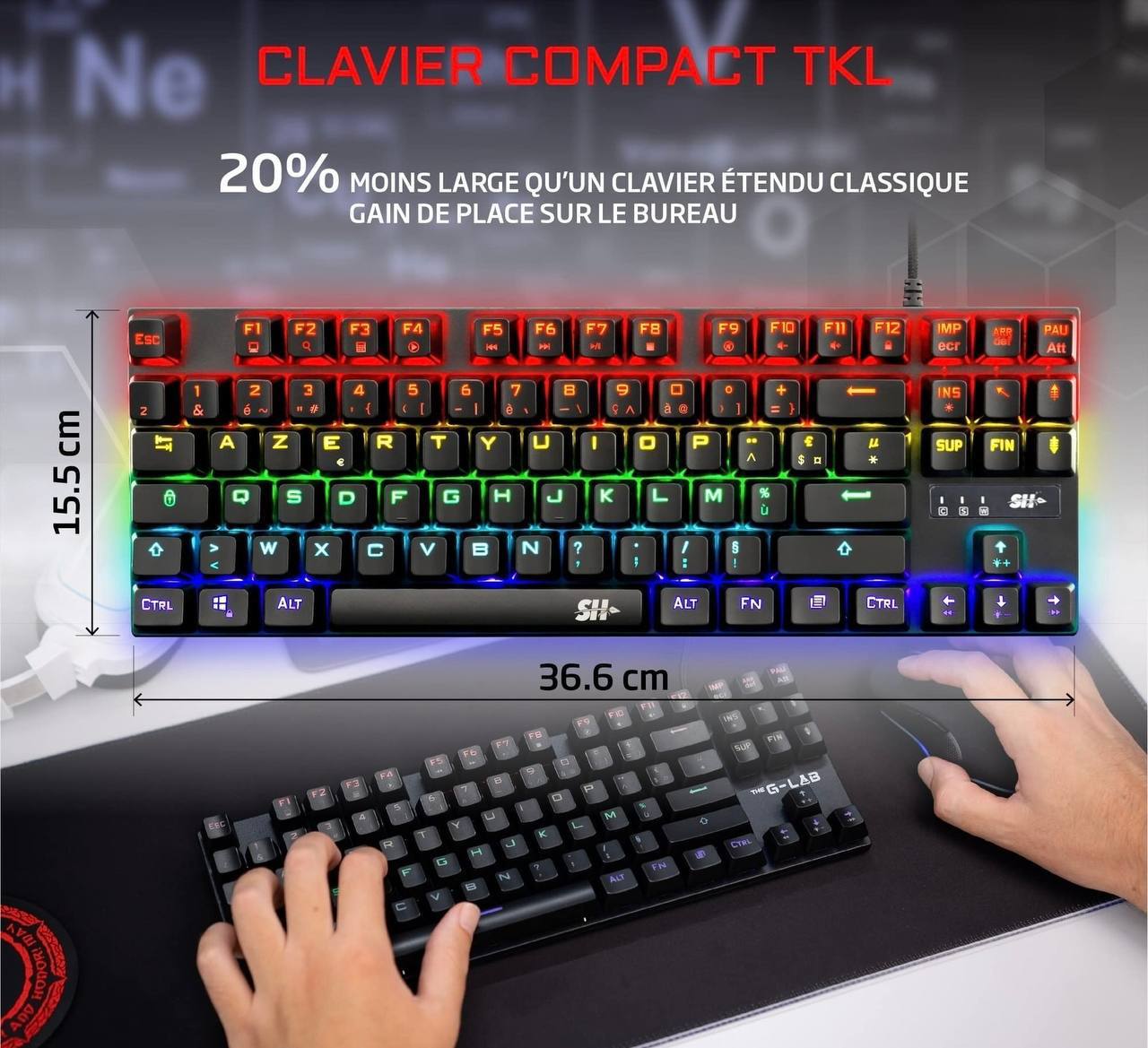 SH X67 Clavier Mécanique Gamer   87 Touches USB Filaire