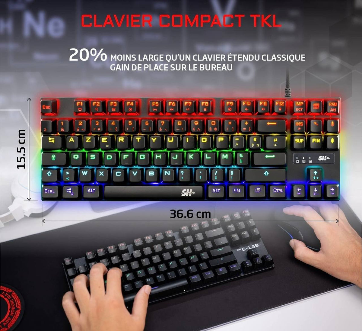 SH X67 – Clavier Mécanique Gamer 87 Touches