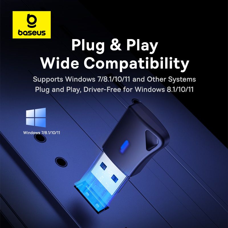 Baseus Adaptateur Bluetooth Sans Fil BA04+ Noir - A10082600121-00