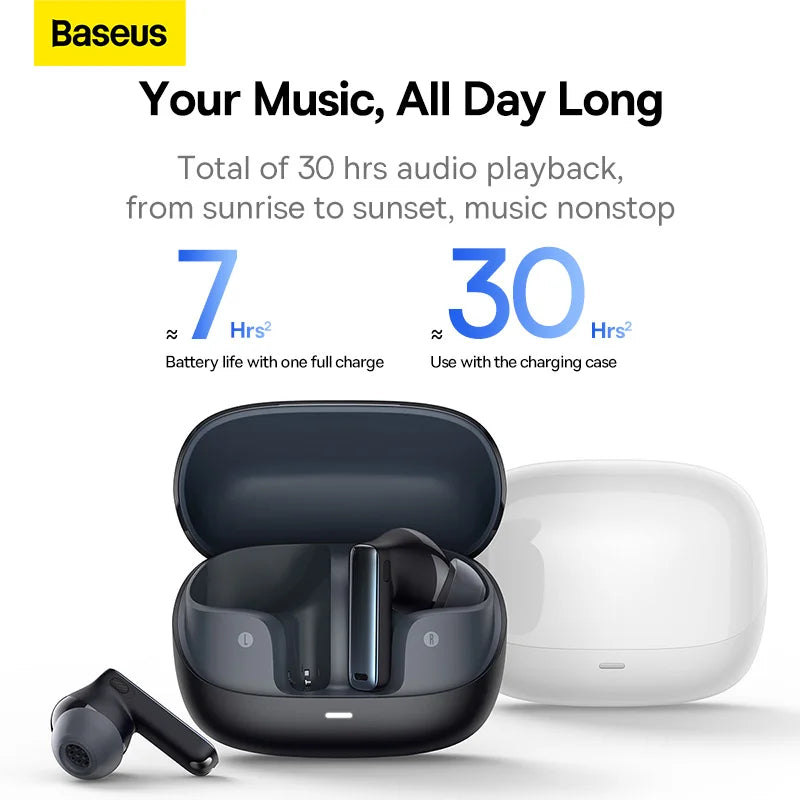 Baseus Bowie M2s – Écouteurs Sans Fil True Wireless avec ANC (Cluster Black - NGTW350101)
