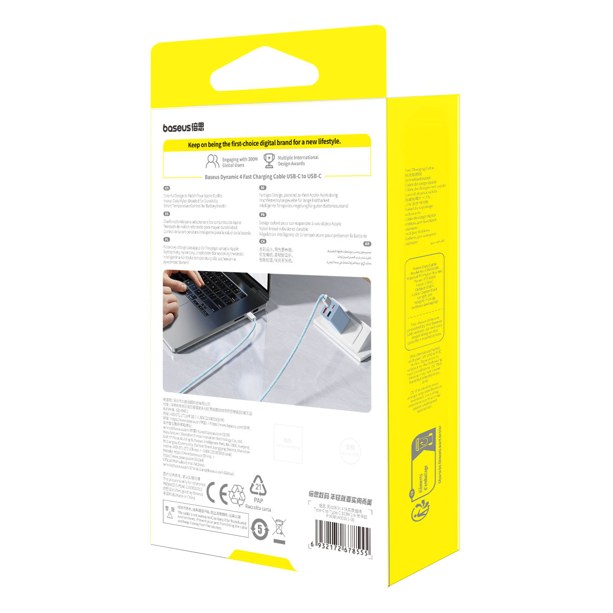 Baseus Dynamic 4 Câble 100W Rapide 1m USB-C vers USB-C – P10381400311-00