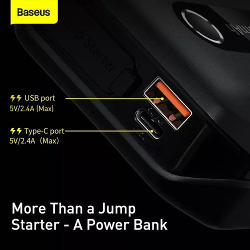 Baseus Jump Starter Power Bank 10000mAh, Démarreur d’Urgence Portable - C00245501113-00