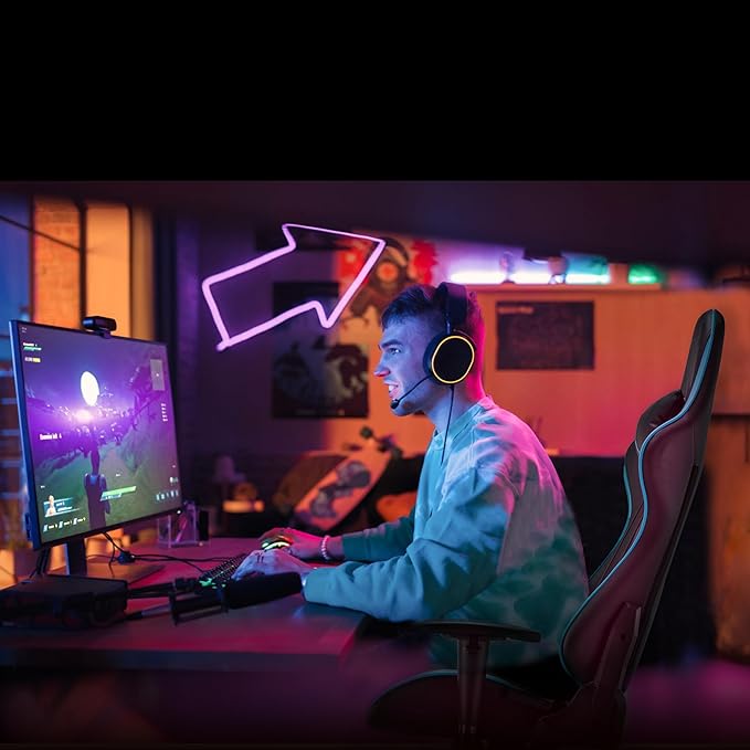 Aimzone Ergonomic Gaming Chair Racing Style Adjustable Height Heavy Duty PC Computer Chair with Headrest and Lumbar Support Swivel Chair (Black & Light Blue)