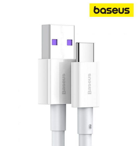 Cable baseus USB to Type-C, 100W, 6A,1m White/ Superior Series Cable/CAYS001302