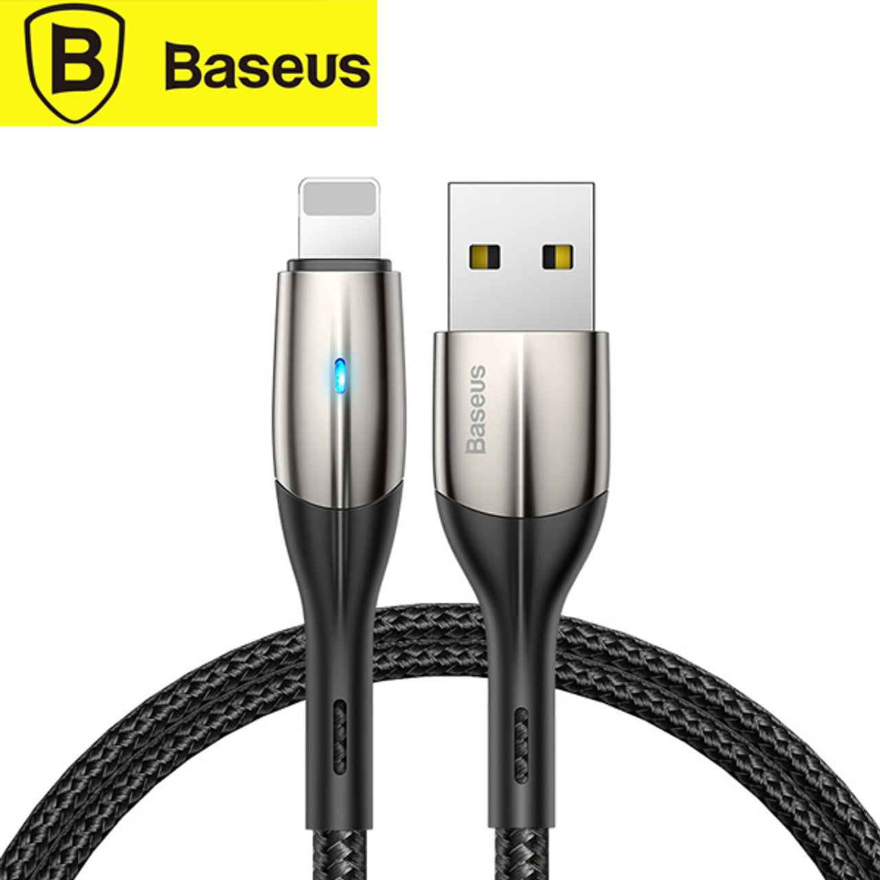 Baseus CALSP-B01 Câble USB Horizontal vers Lightning 1M (Noir) avec lampe indicatrice pour iPhone