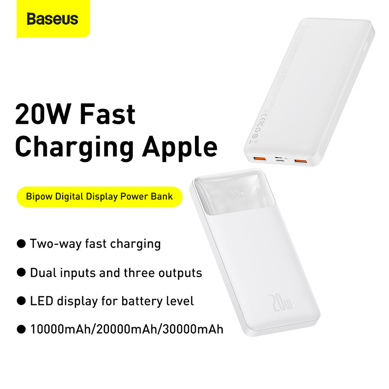 Baseus Power Bank 10000mAh 20W charge rapide à affichage numérique – PPBD050502