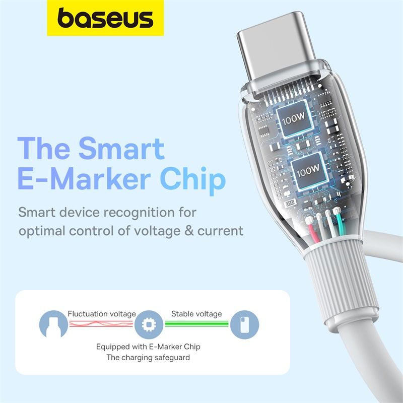 Baseus Pudding Series Câble de Charge Rapide 100W Type C 1.2m – P10355702221-B1