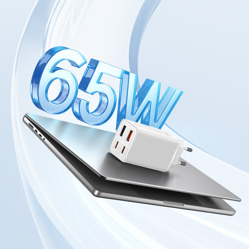 Baseus Chargeur Rapide 65W – 2x USB-C + 2x USB-A (Blanc - P10162701213-00)