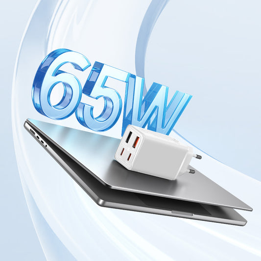 Baseus Chargeur Rapide 65W – 2x USB-C + 2x USB-A (Blanc - P10162701213-00)
