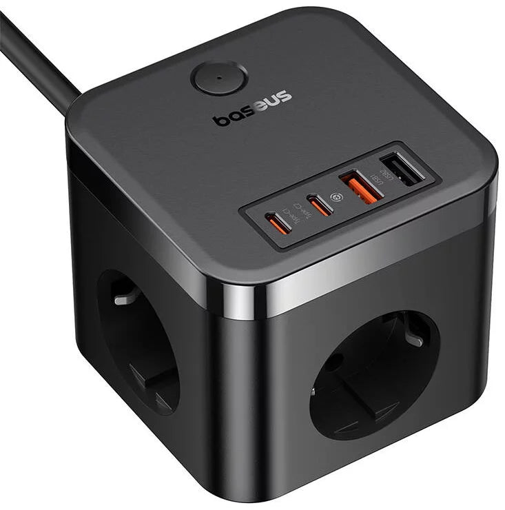 Chargeur Baseus Chargeur mural PowerCombo 3AC+2U+2C 30W, 1,5m (noir) - E00066400117-00