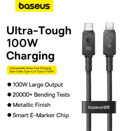 Baseus Câble 100W Fibre Braiding 2m Type-C vers Type-C – P10355800111-01