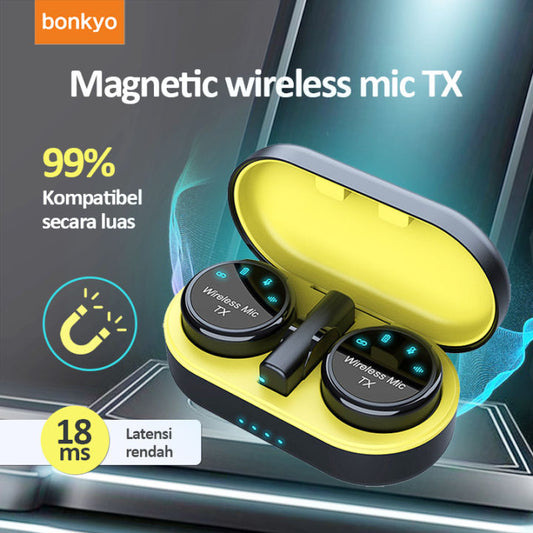 mini microphone magnétique avec écran LED, double microphone 2,4 GHz avec suppression du bruit, portée de transmission de 299,9 m pour appareils iOS et Android, durée de 30